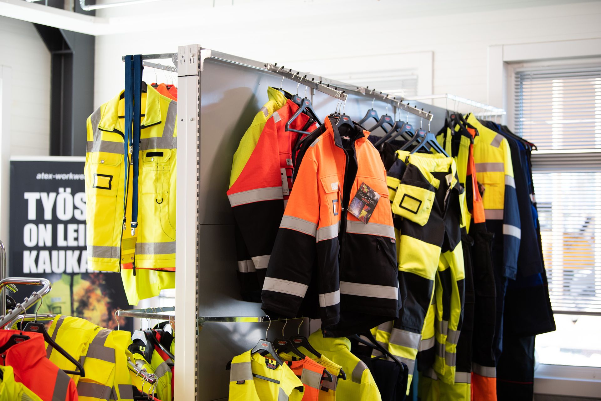 Atex work clothes on display