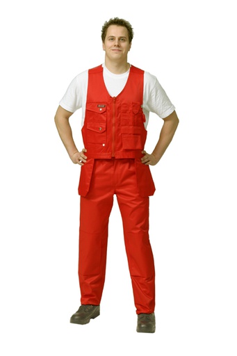 [P5102] Vest with hanging pockets red