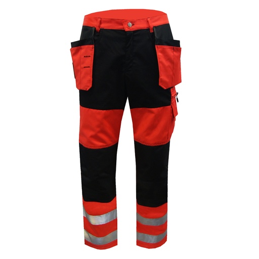 [37842] Pants with hanging pockets Hi-Vis Class 2 red