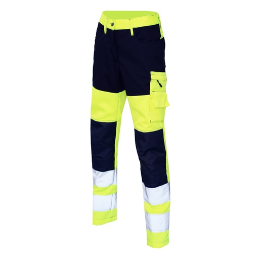 [32842N7342] Ladies Trousers Hi-Vis CL2 Stretch  (42, yellow/navy)
