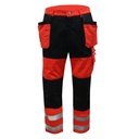 Pants with hanging pockets Hi-Vis Class 2 red