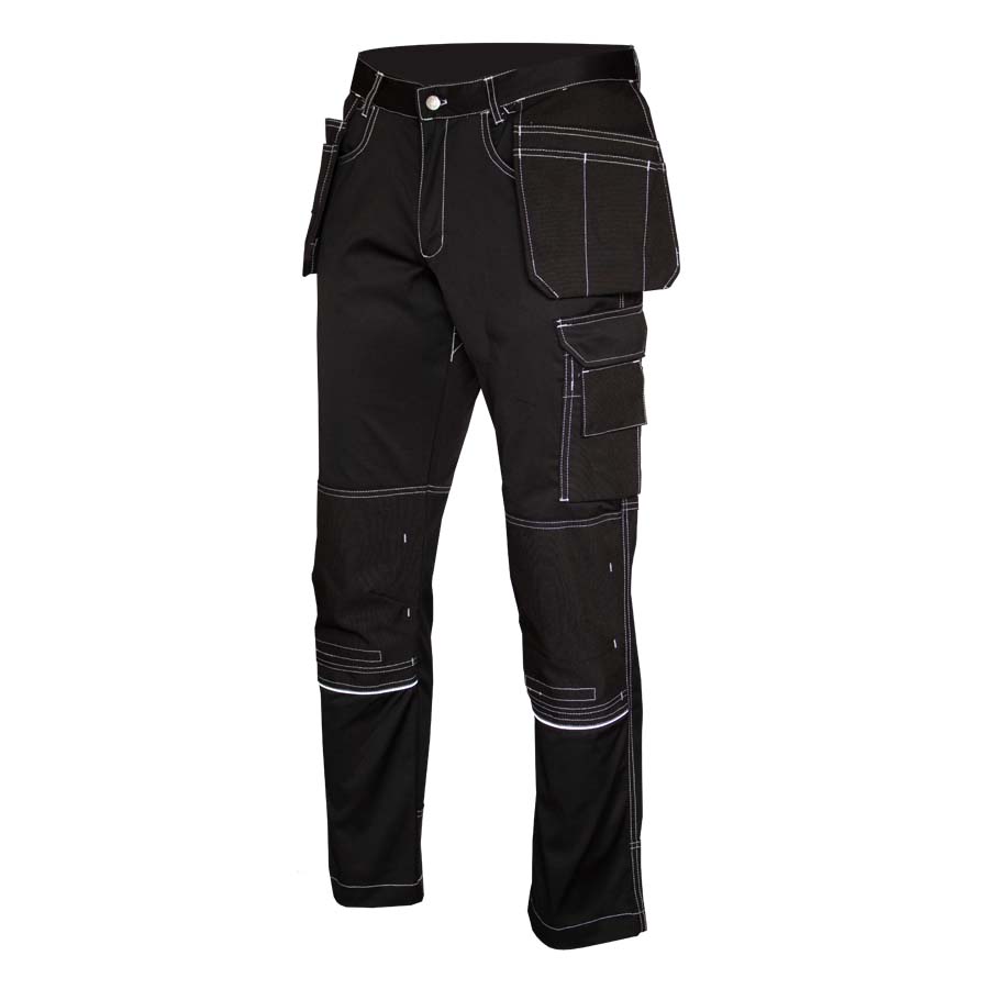 Trousers with hanging pockets black