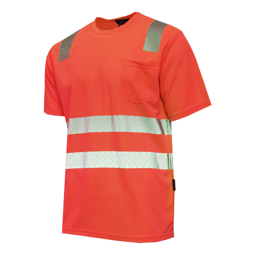 [2141299056] T-Shirt Hi-Vis CL2 with pocket (L, orange)