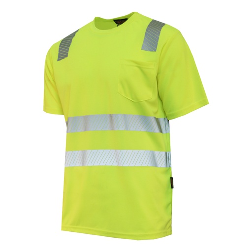 [2141277060] T-Paita Hi-Vis LK2 taskulla (XL, keltainen)