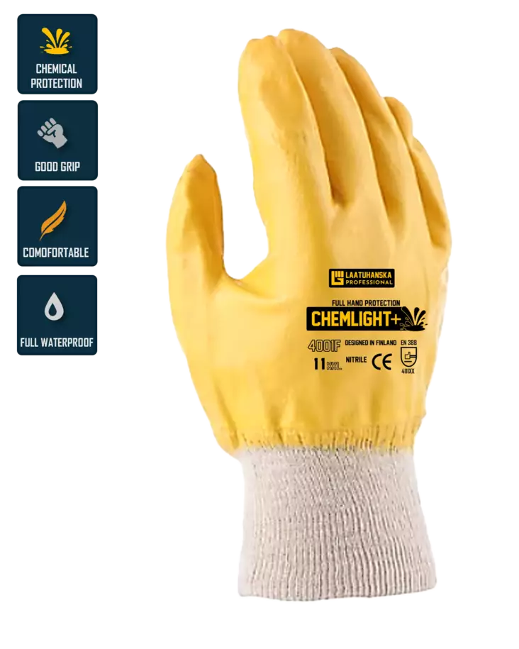 Nitrile Coated Glove Yellow 4001F