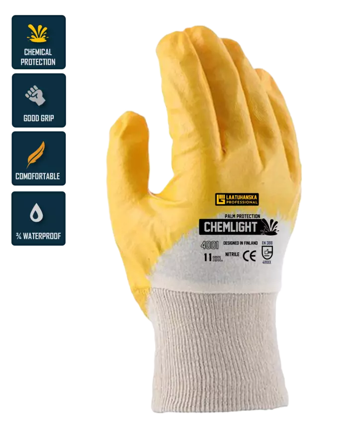 Nitrile Coated Glove 4001 Yellow