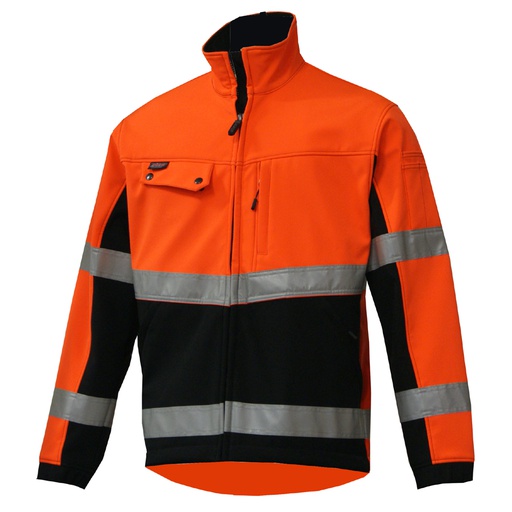 [4177219052] Softshell Jacket Hi-Vis Class 2 (M, orange/black)