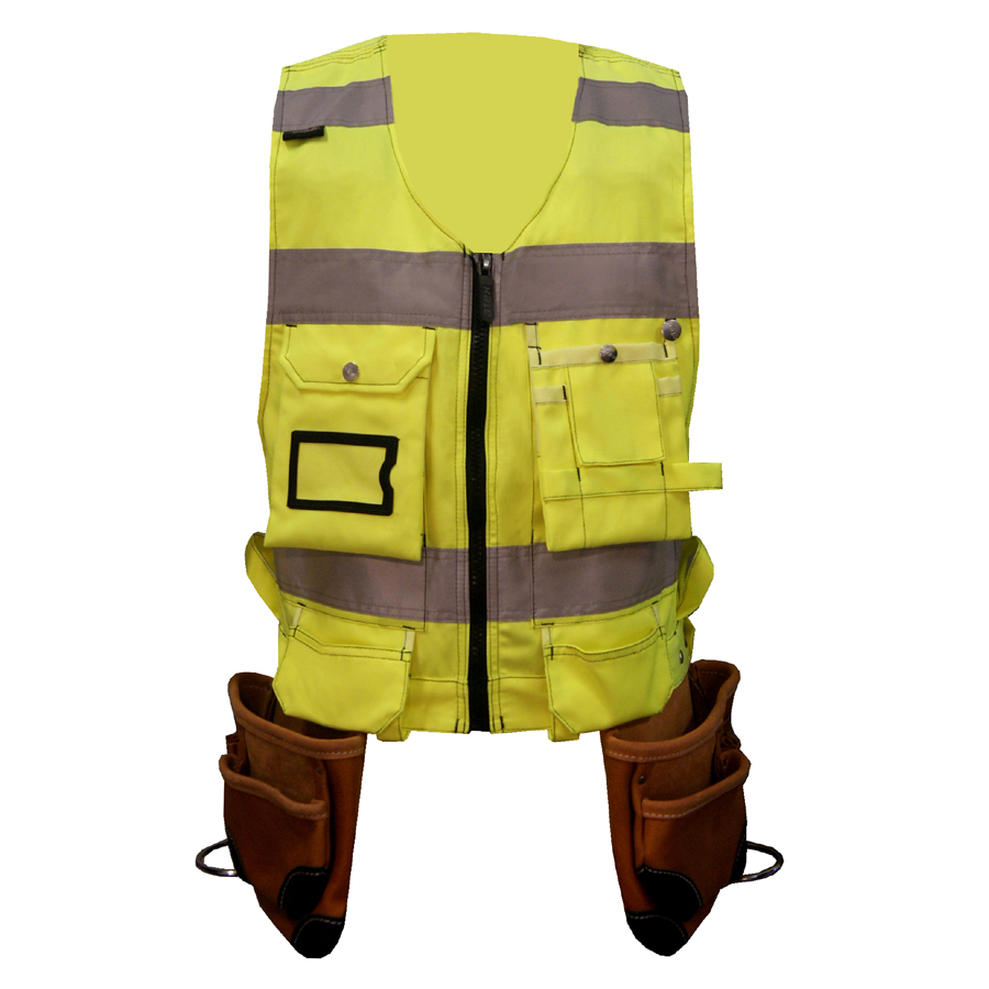 Harness Vest Hi-Vis CL1 (harness model leather pockets)
