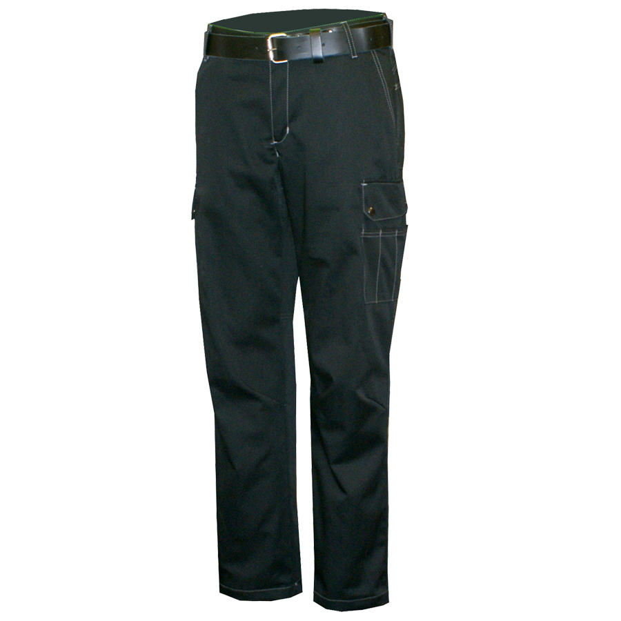 Trousers with thigh pockets quilting