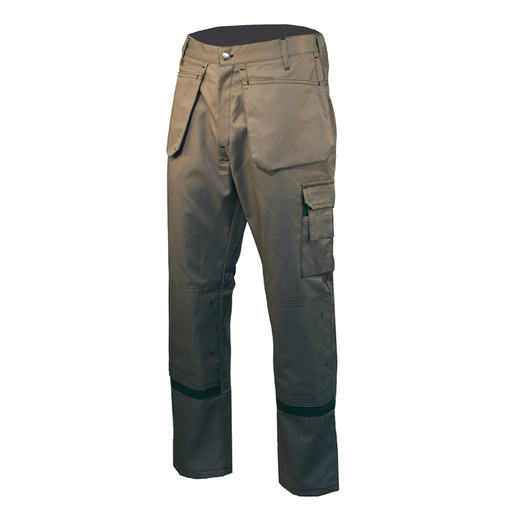 Pants with hanging pockets grey/green