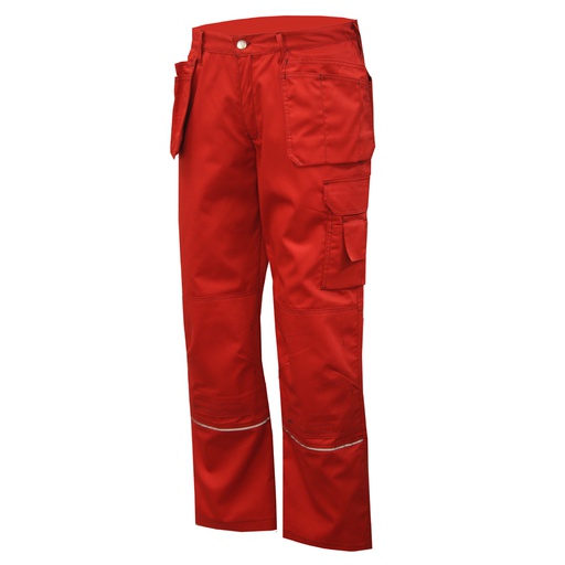 Pants with hanging pockets red