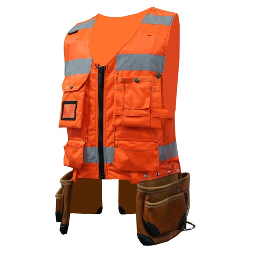 [59841] Harness Vest Hi-Vis Class 1 (harness model leather pockets)