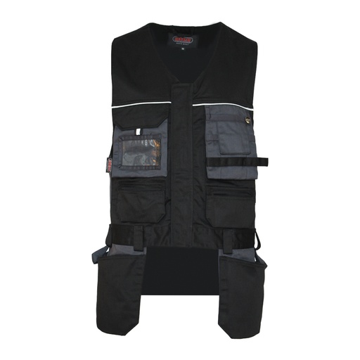 [57150] Vest with hanging pockets black/grey