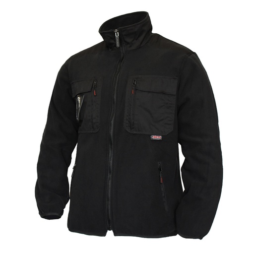 [41754] Fleece Jacket with top pockets black